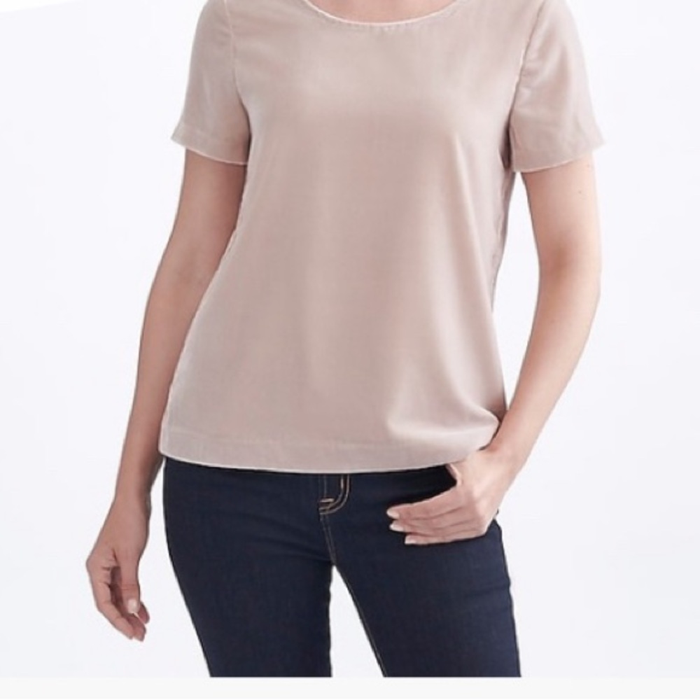 J. CREW Velvet Champagne Short Sleeve Top